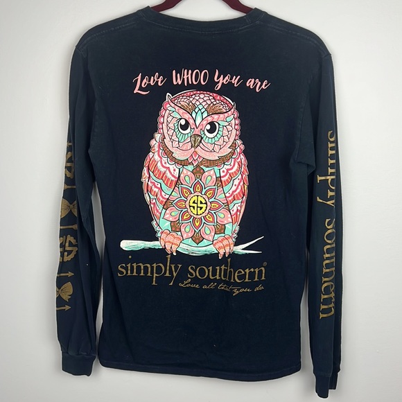 Simply Southern collection Owl “Love Whoo you are” long sleeve shirt - Picture 7 of 9
